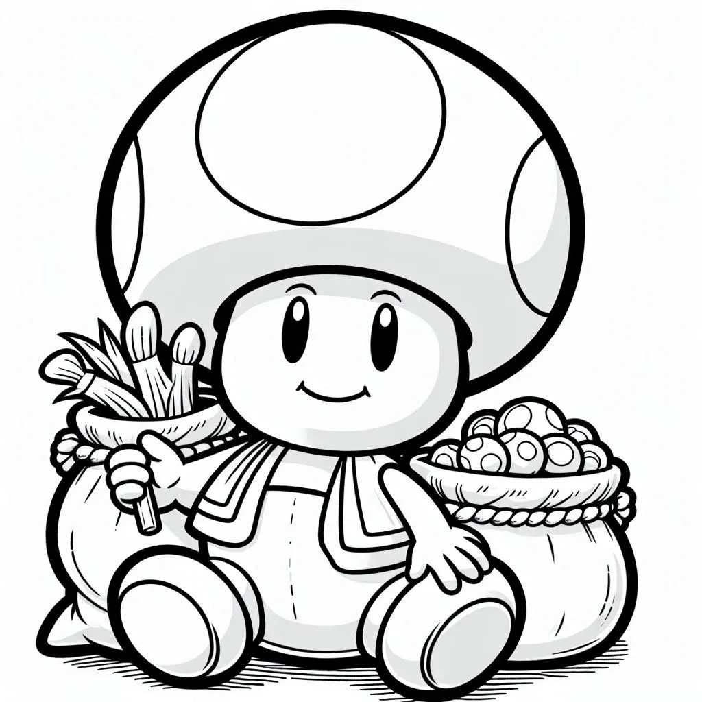 coloriage Toad pour enfants a imprimer gratuit