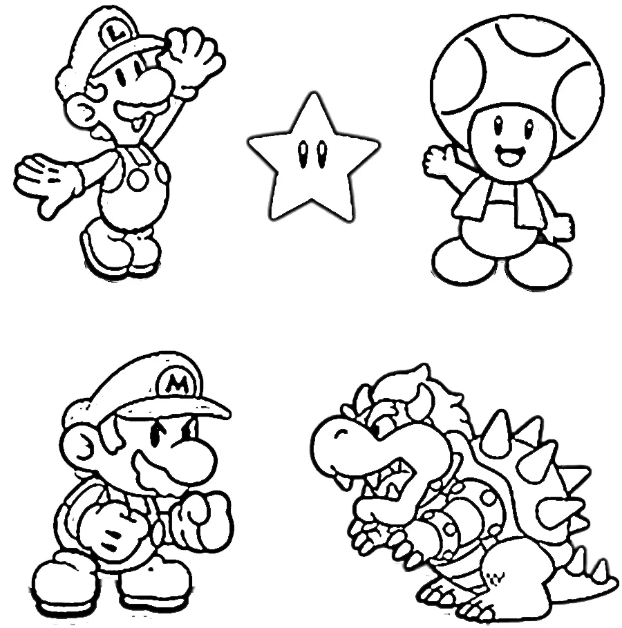 image de coloriage Toad pour enfant