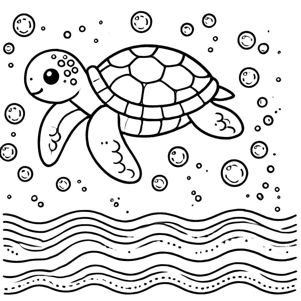 coloriage Tortue à imprimer pour enfant de 4 ans 1