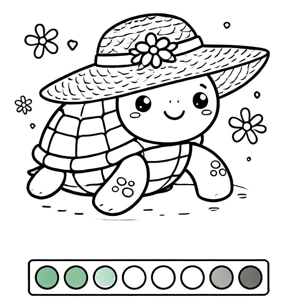 coloriage Tortue pour enfant de 8 ans