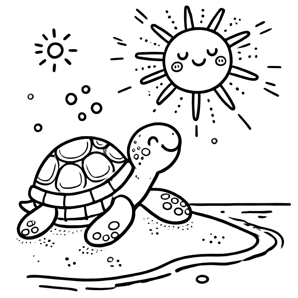 coloriage Tortue pour enfant de 7 ans