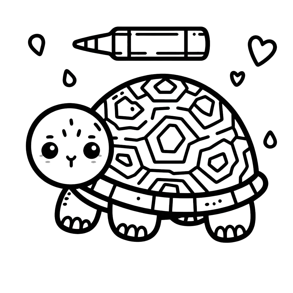 coloriage Tortue à imprimer pour enfant de 4 ans