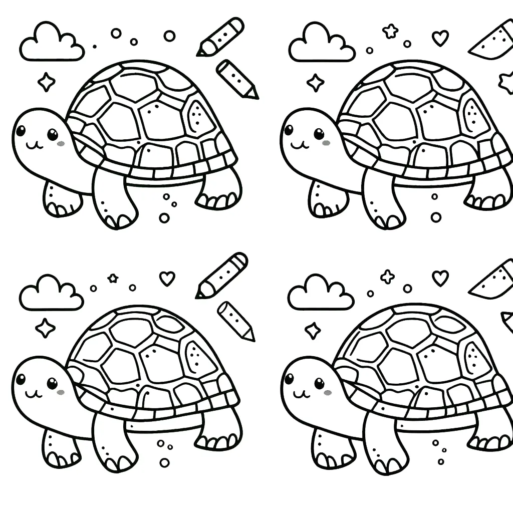 coloriage Tortue et decoupage