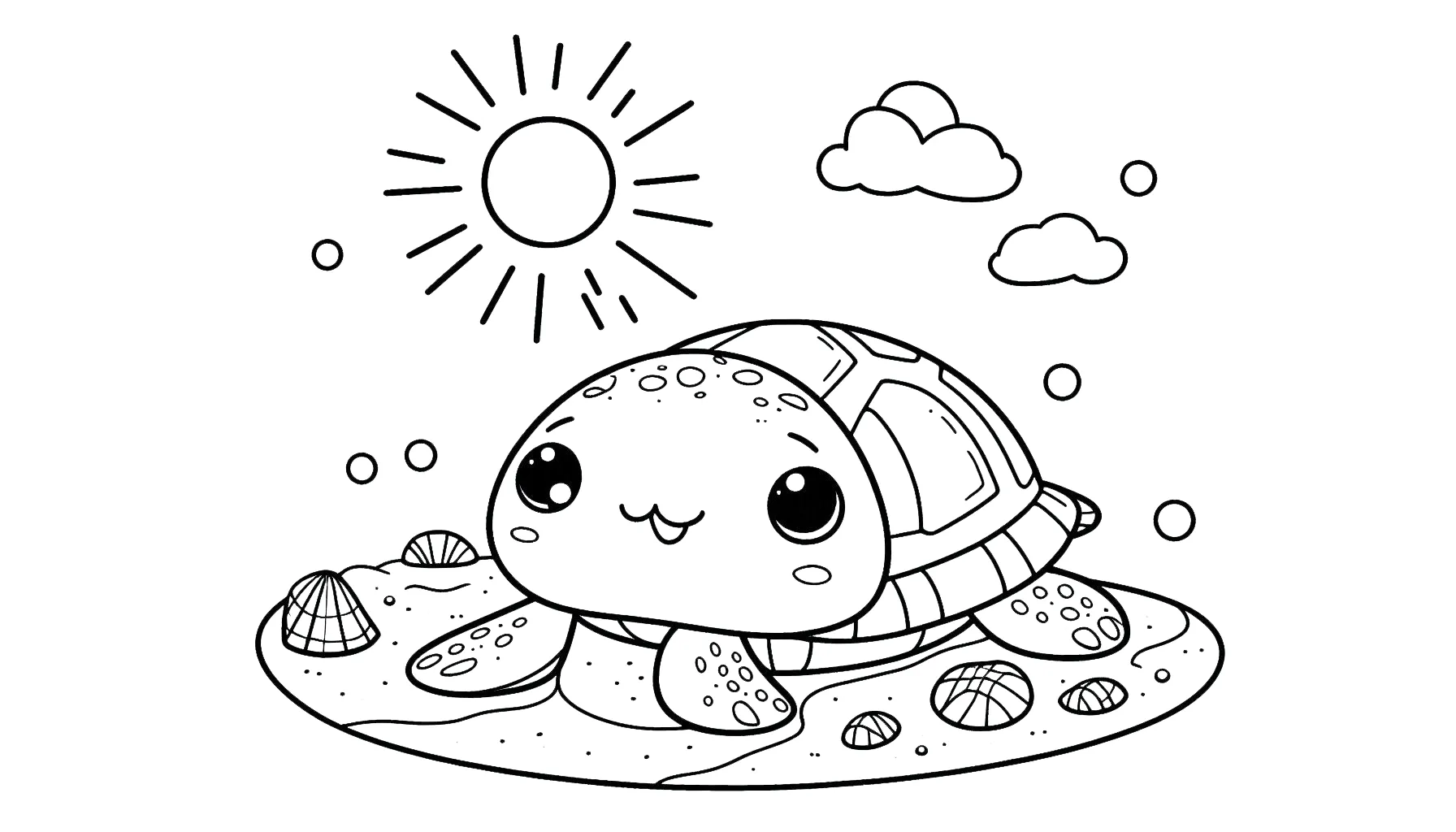 coloriage Tortue à imprimer pour enfant de 6 ans 1