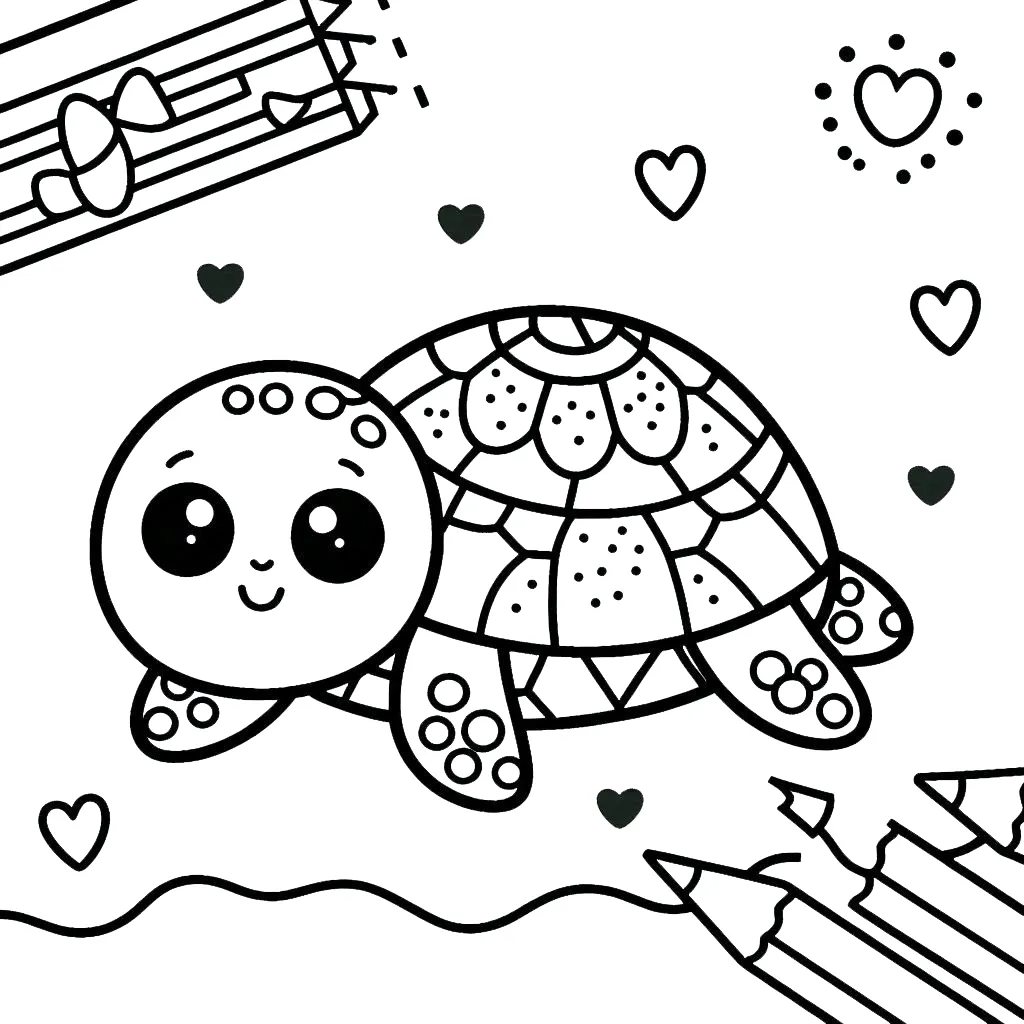 coloriage Tortue a colorier en ligne gratuitement