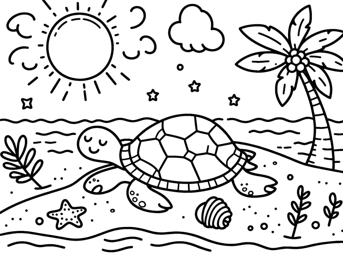 coloriage Tortue pour enfants a imprimer gratuit