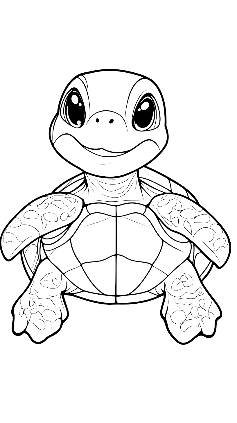 image de coloriage Tortue pour enfant