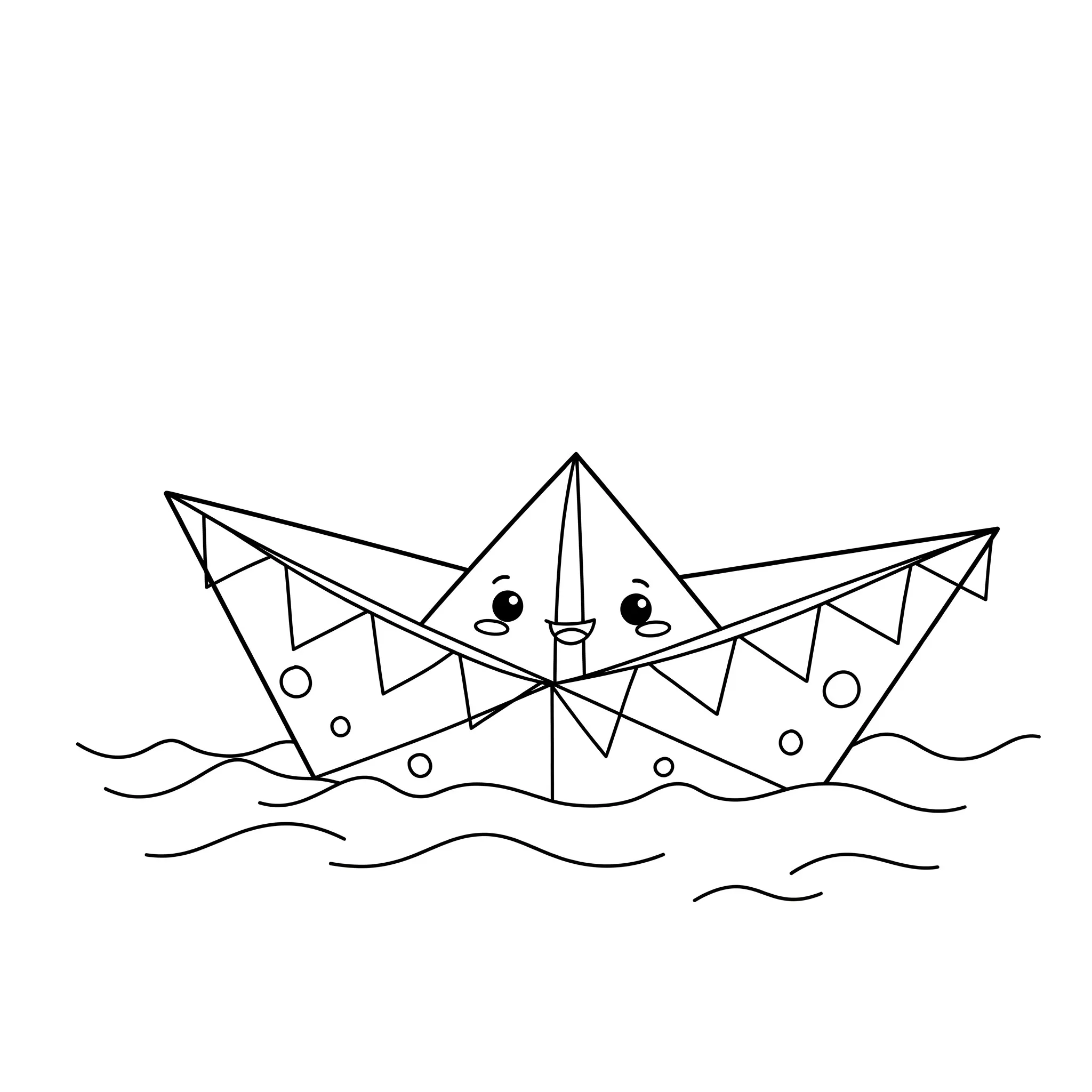 coloriage Un Bateau en Papier Flottant à imprimer pour enfant de 7 ans