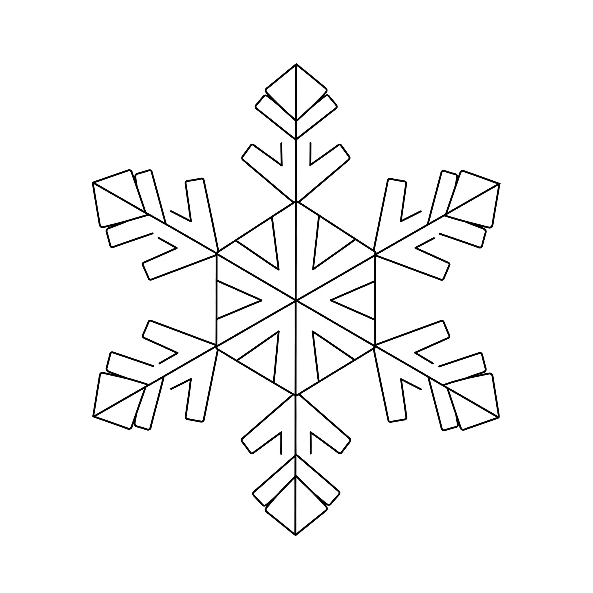 coloriage Un flocon de neige géométrique à imprimer pour enfant de 9 ans