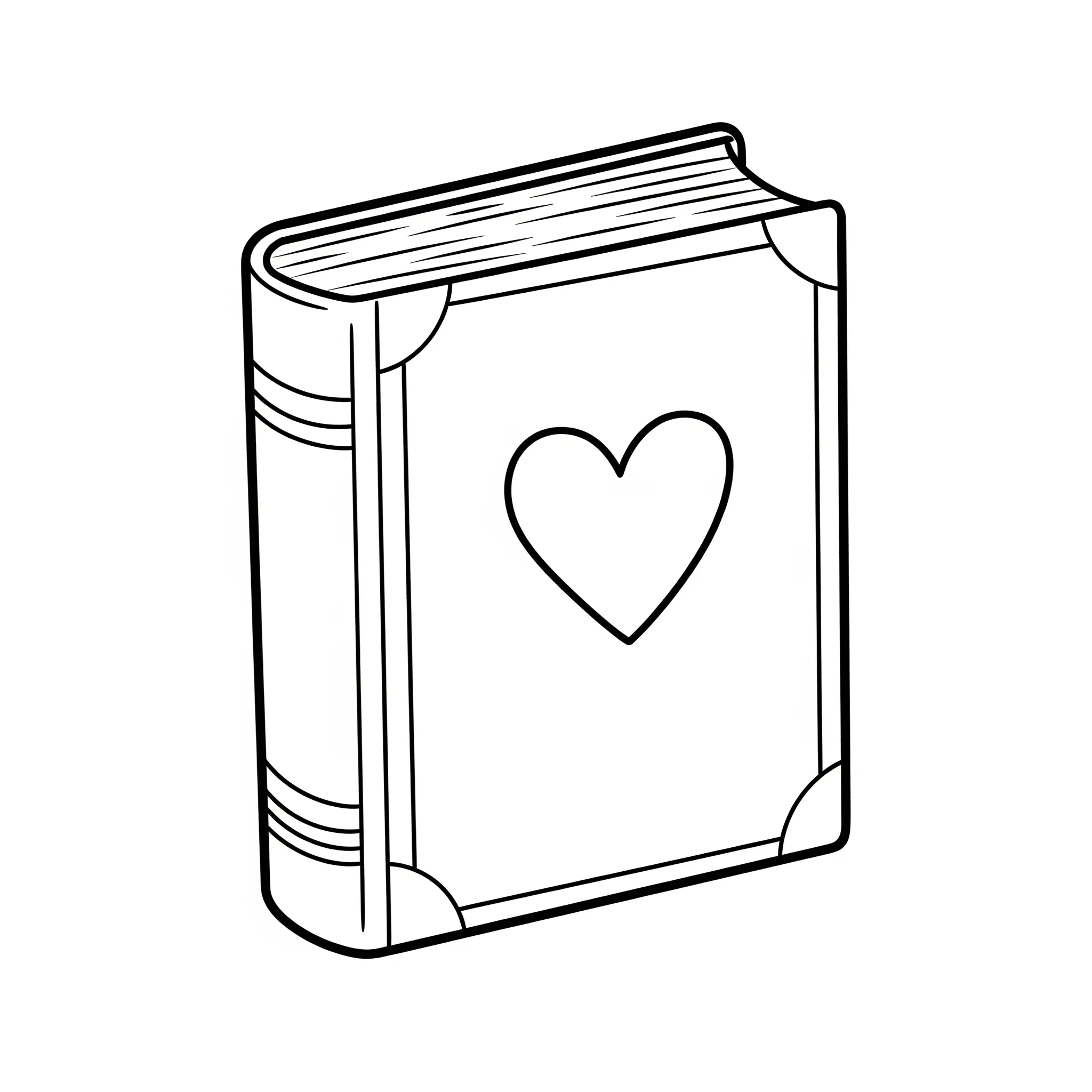 coloriage Un livre avec un cœur à imprimer gratuit