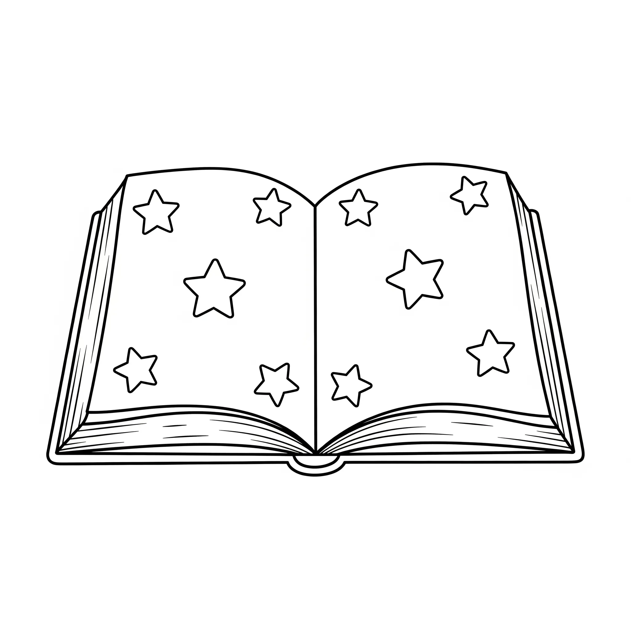 coloriage Un livre ouvert avec des étoiles pour enfant de 10 ans