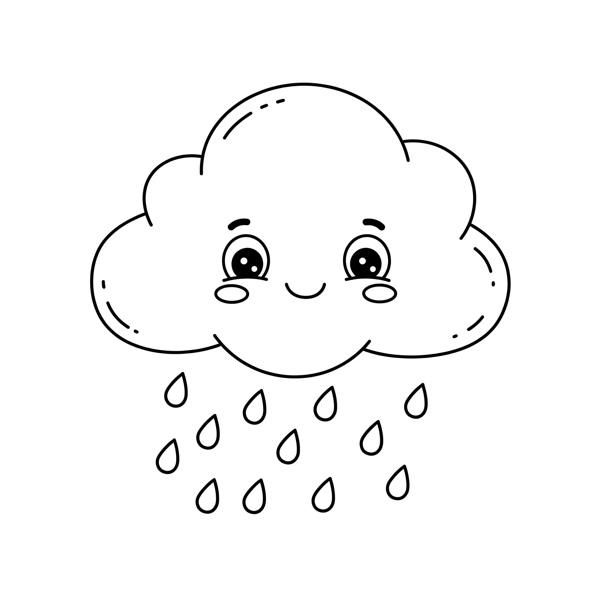 coloriage Un nuage de pluie pour enfants