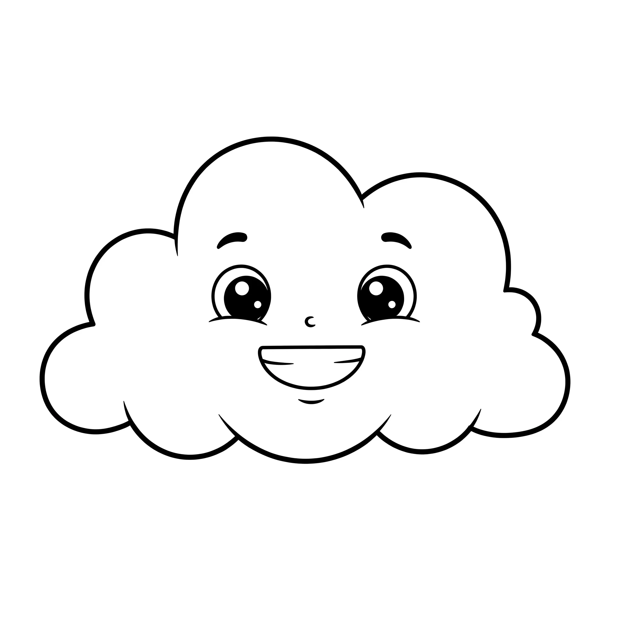 coloriage Un nuage souriant pour enfants à imprimer