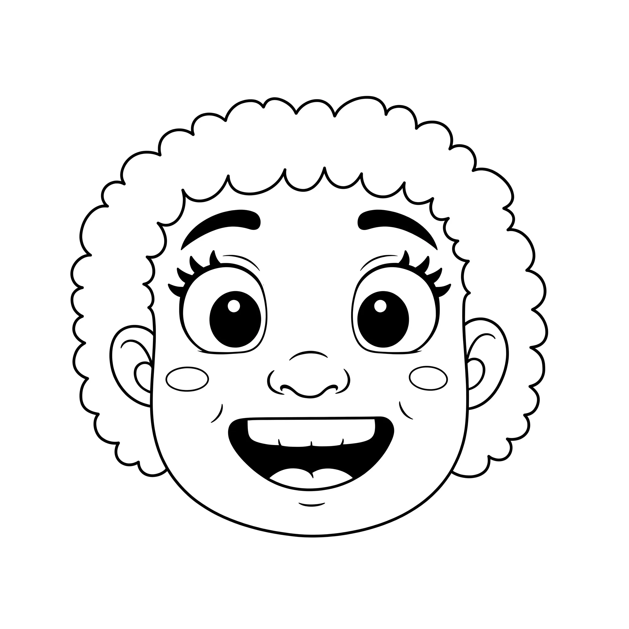 coloriage Un visage expressif pour enfant de 6 ans