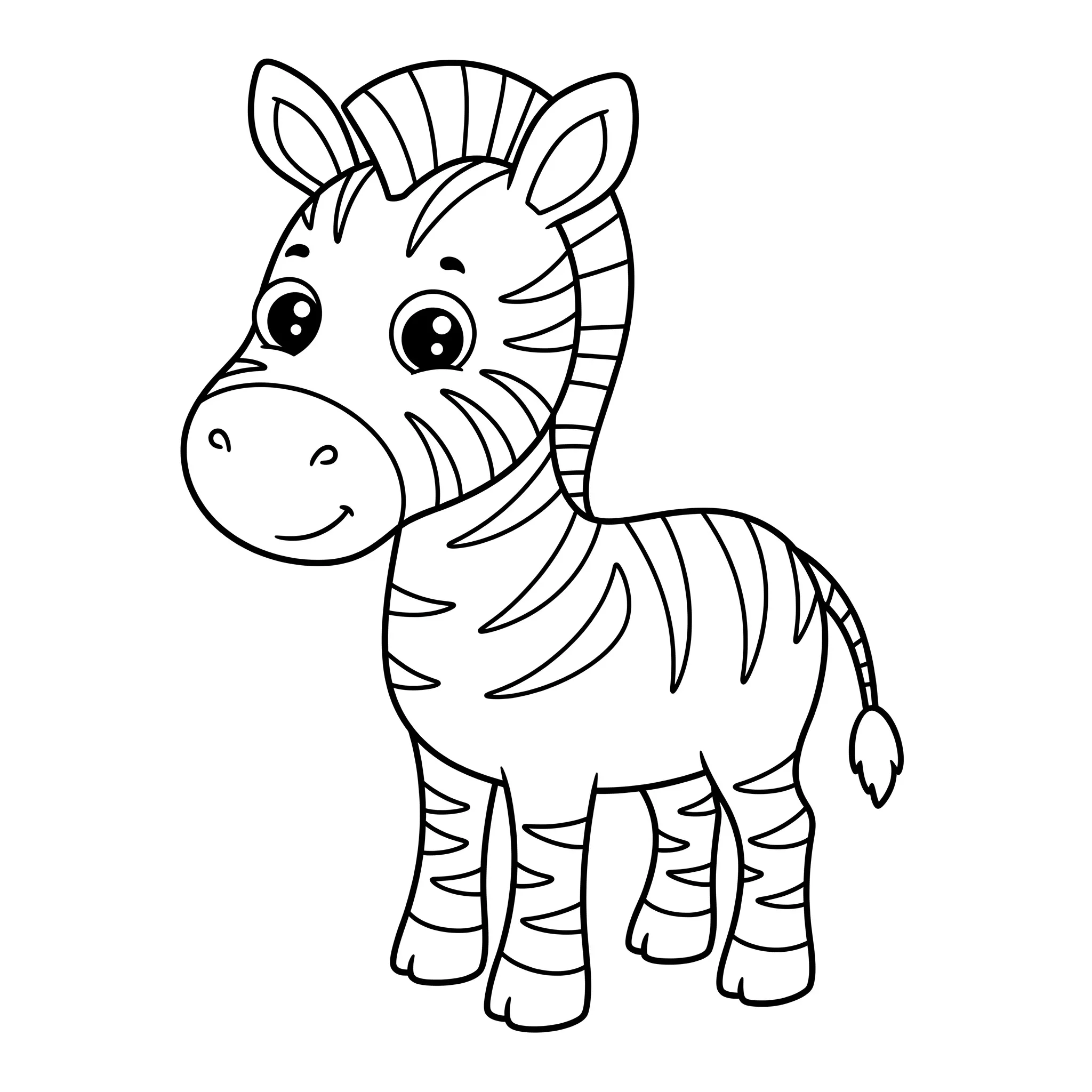 coloriage Un zèbre rayé à imprimer pour enfant de 6 ans