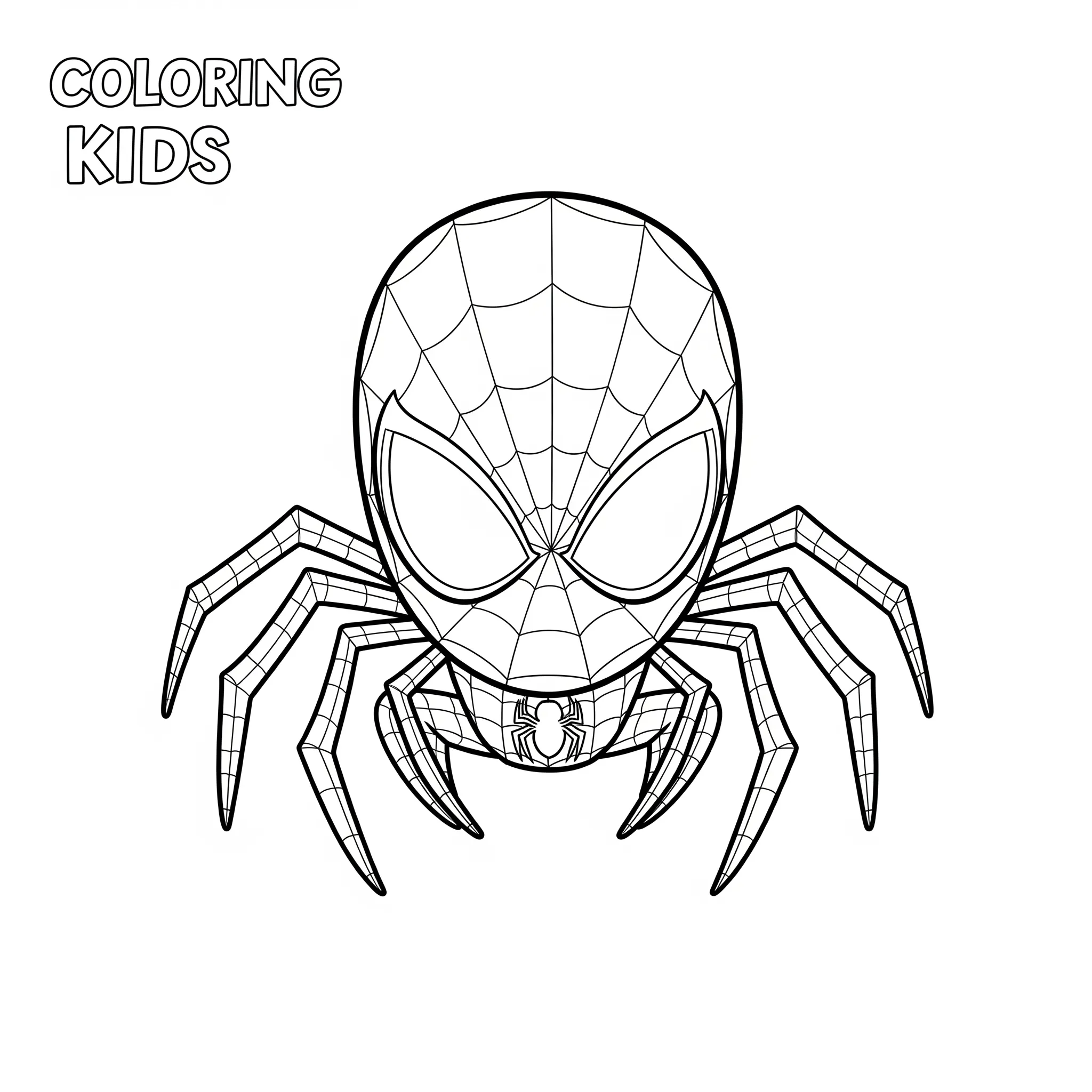 coloriage Une araignée Spidey stylisée a dessiner en ligne