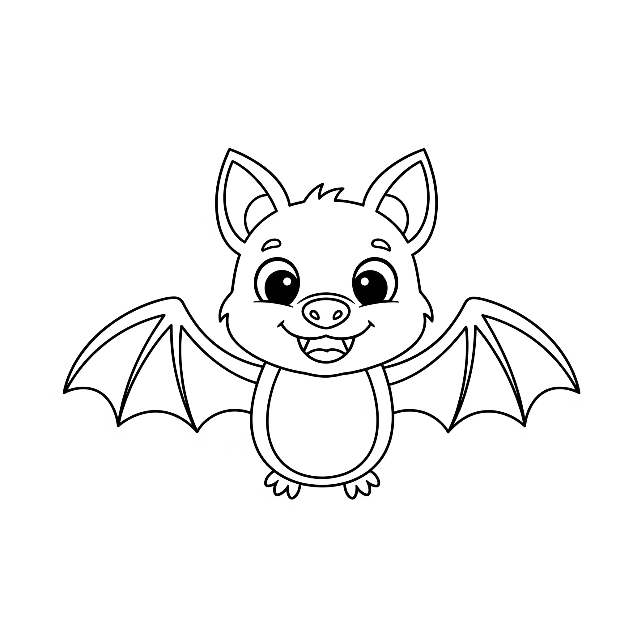 coloriage Une chauve souris souriante pour enfant de 4 ans