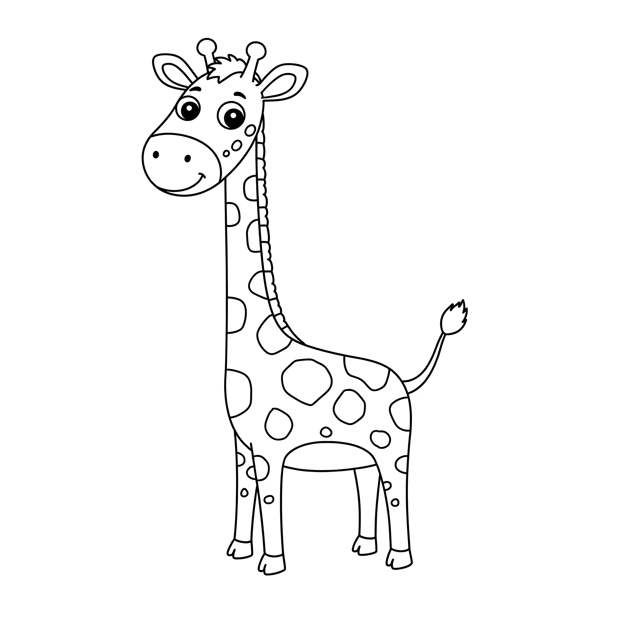 coloriage Une girafe tachetée à imprimer pour enfant de 12 ans
