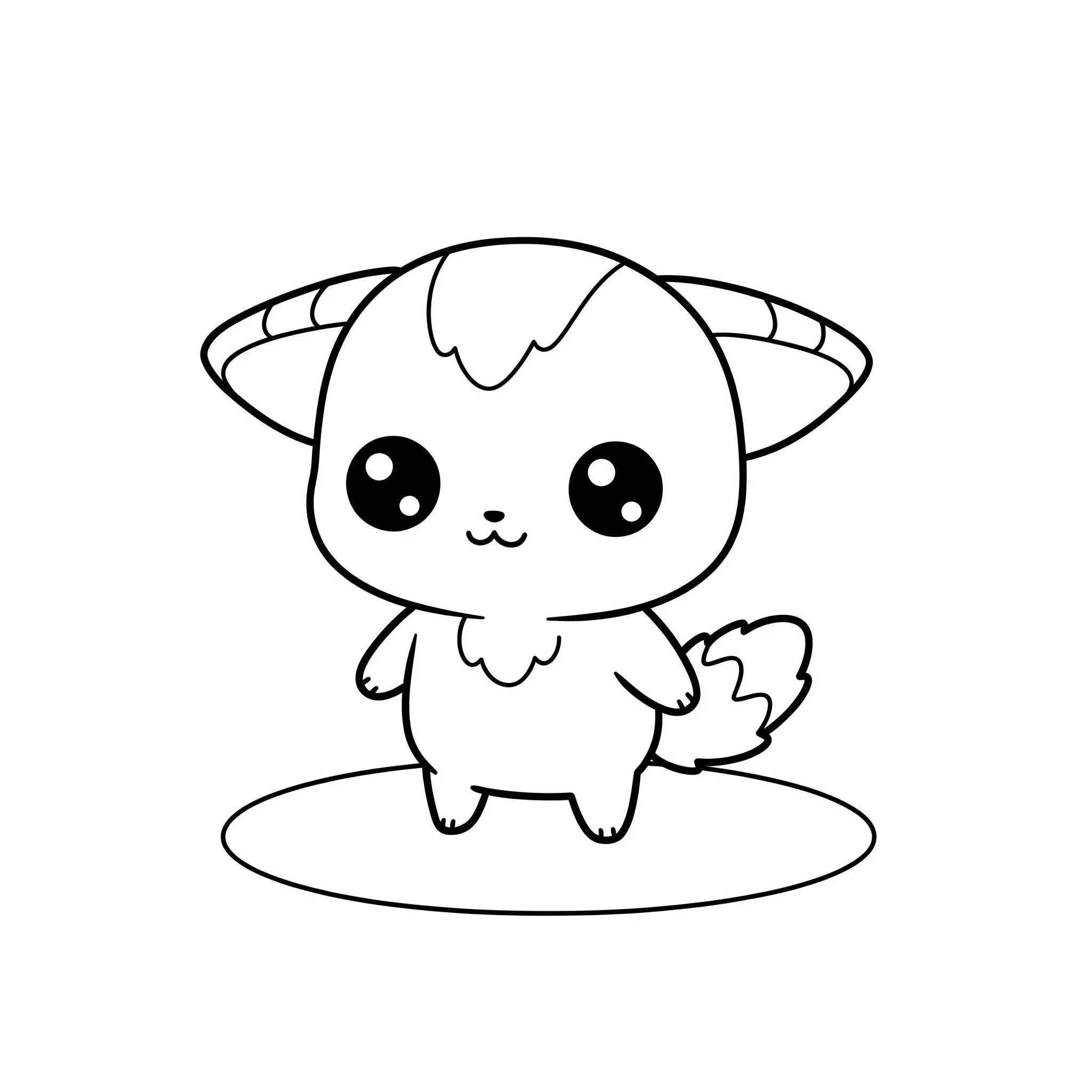 coloriage Une petite créature Kawaii pour enfants à télécharger