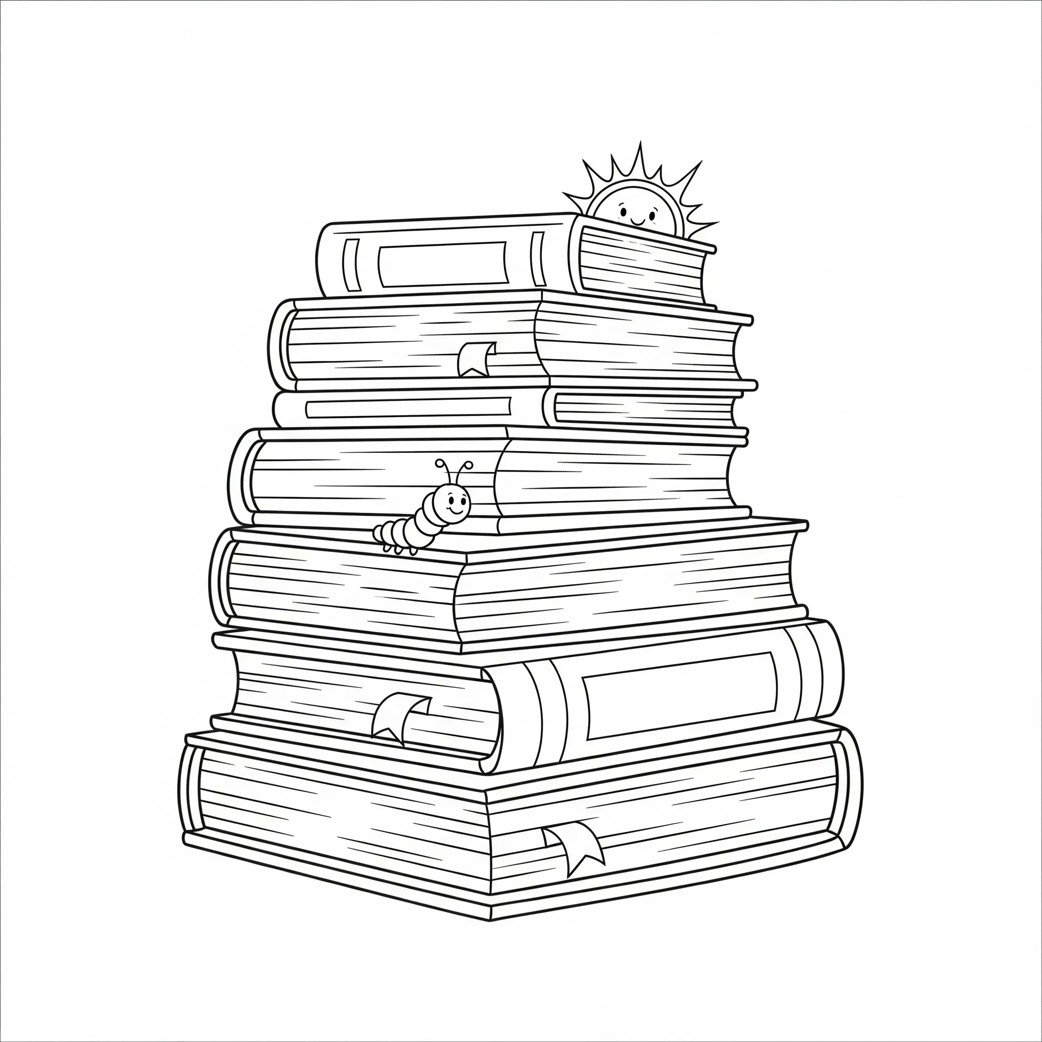 coloriage Une pile de livres pour enfants