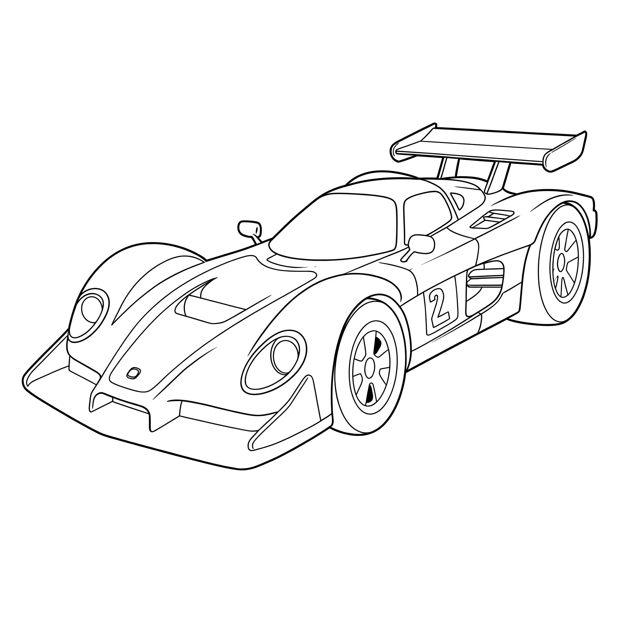 coloriage Une silhouette de voiture de course gratuit en ligne