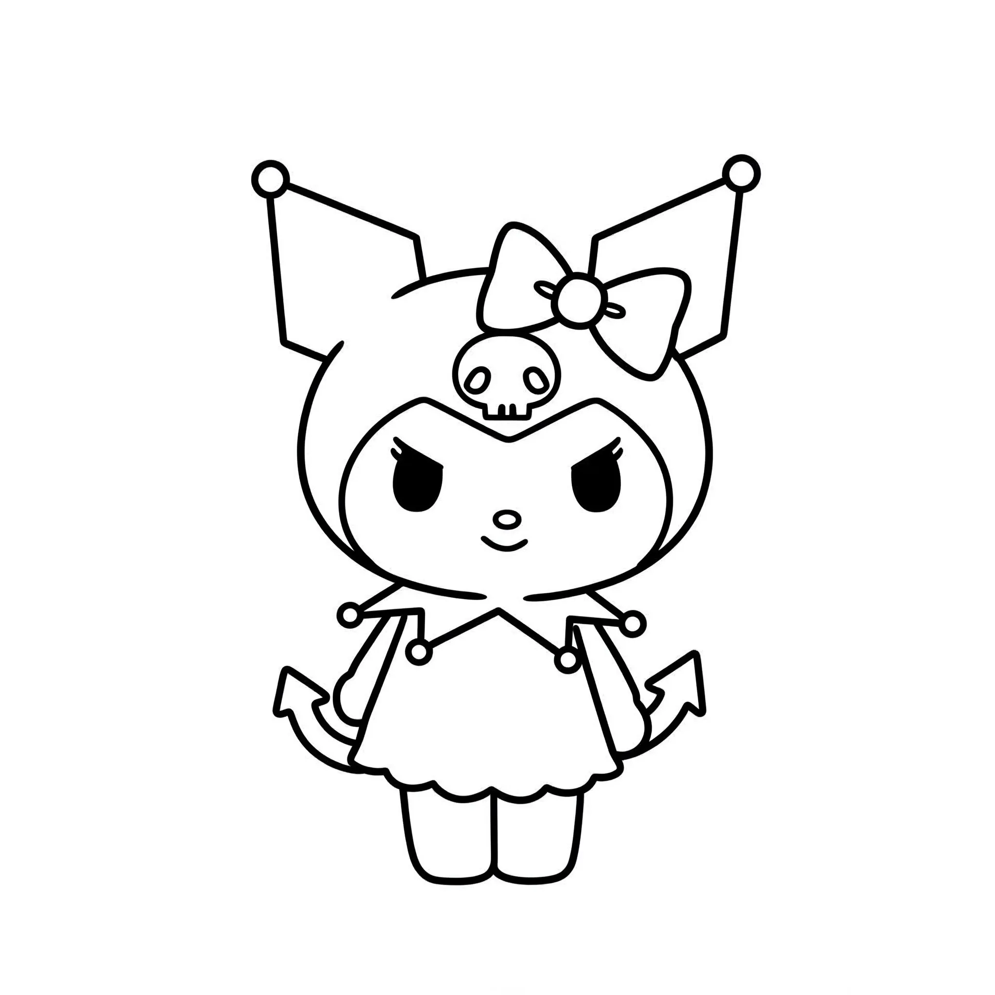 coloriage Une silhouette simple de Kuromi et dessin a imprimer