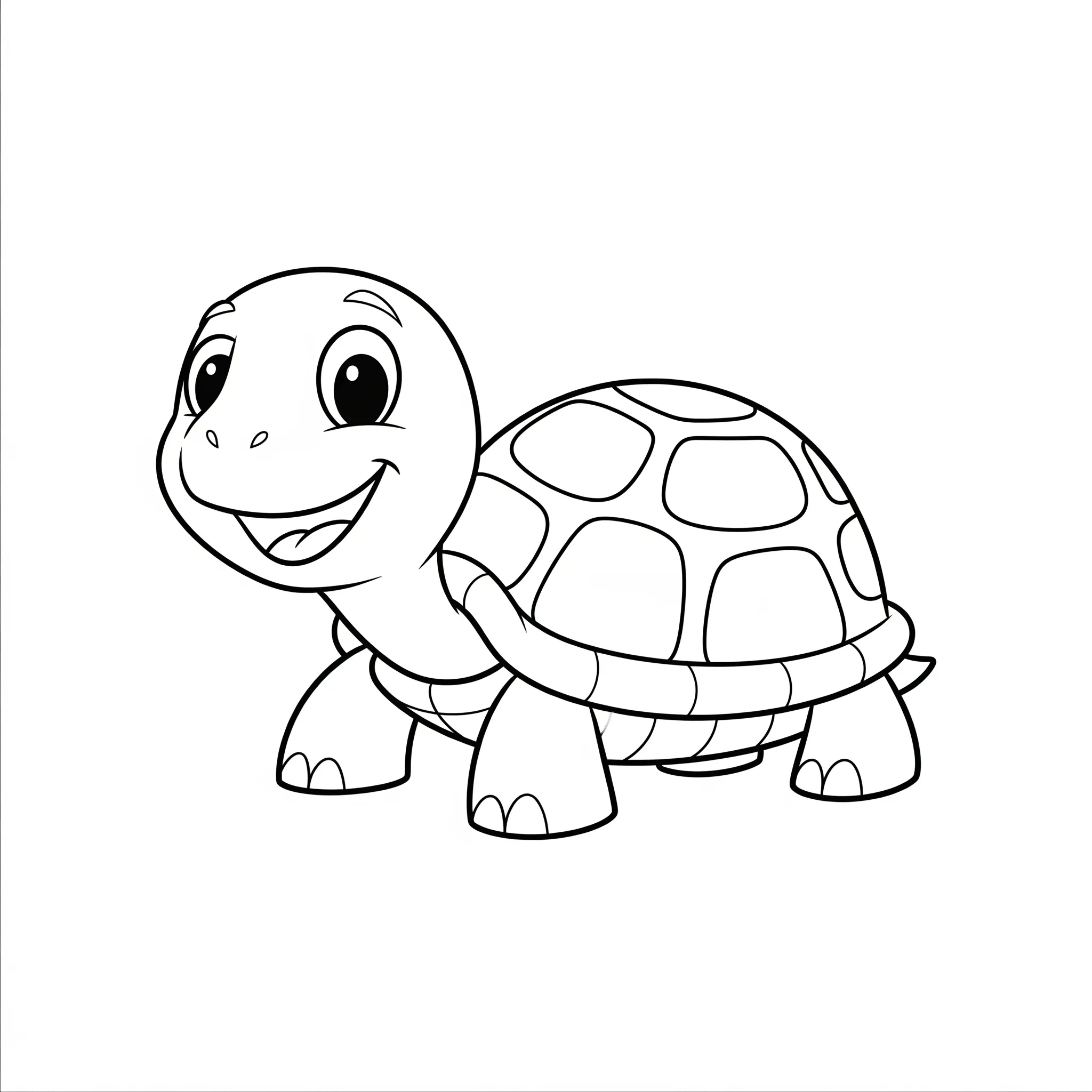 coloriage Une tortue souriante pour enfant de 7 ans