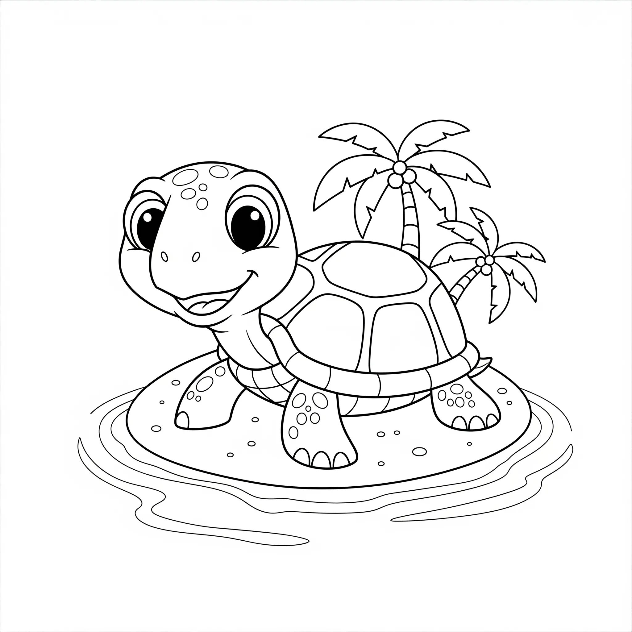 coloriage Une tortue sur une île en ligne