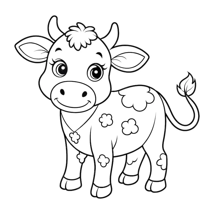 coloriage Vache à imprimer pour enfant de 4 ans