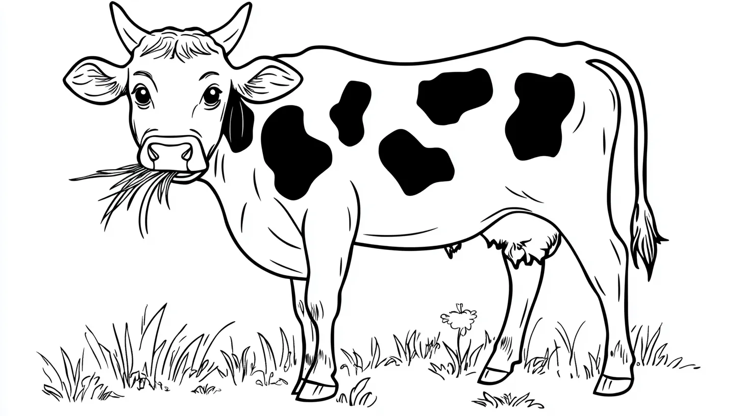 coloriage Vache pour enfant de 3 ans