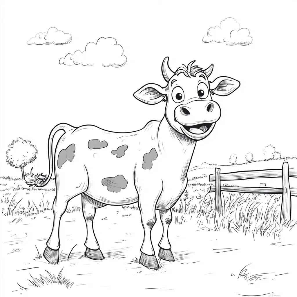 coloriage Vache pour enfant de 2 ans