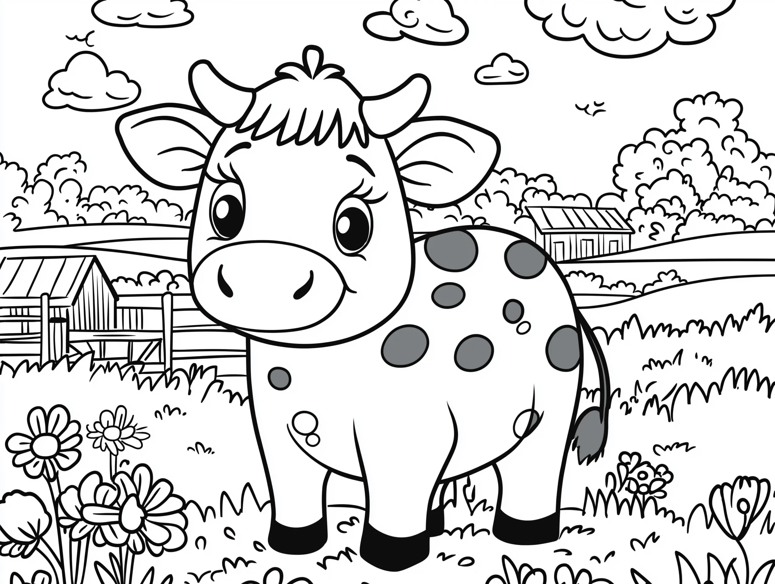 coloriage Vache à imprimer pour enfant de 10 ans