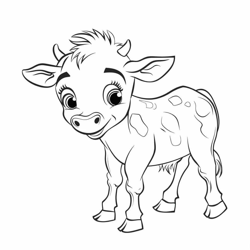 coloriage Vache et découpage à imprimer