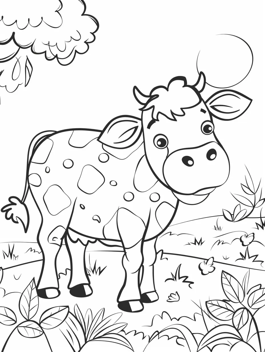 coloriage Vache d'enfant a imprimer