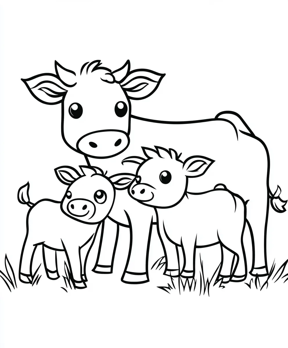 coloriage Vache à imprimer pour enfant de 3 ans