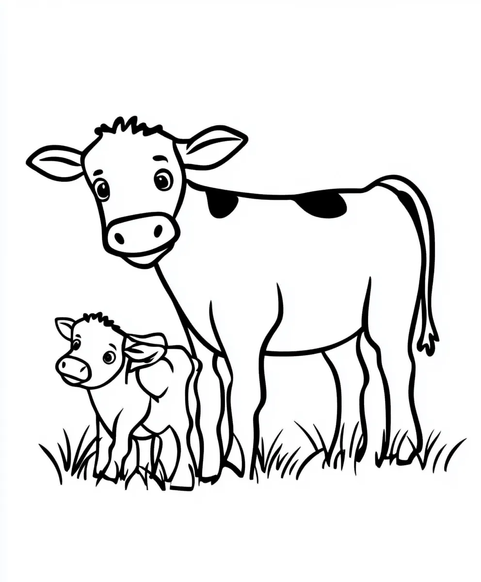 coloriage Vache pour enfants à imprimer