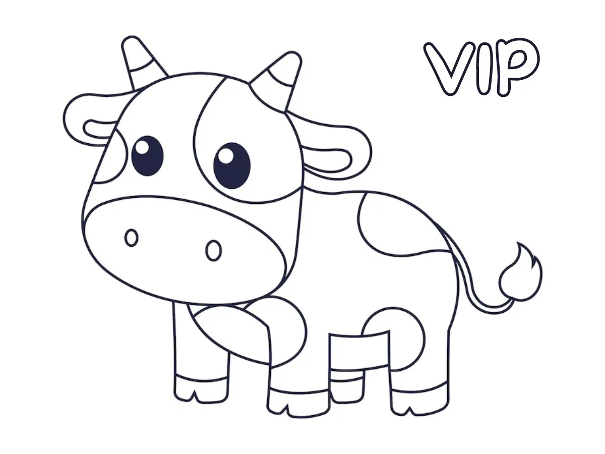 coloriage Vache pour enfant de 5 ans