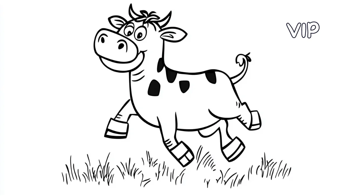 coloriage Vache à imprimer pour enfant de 6 ans