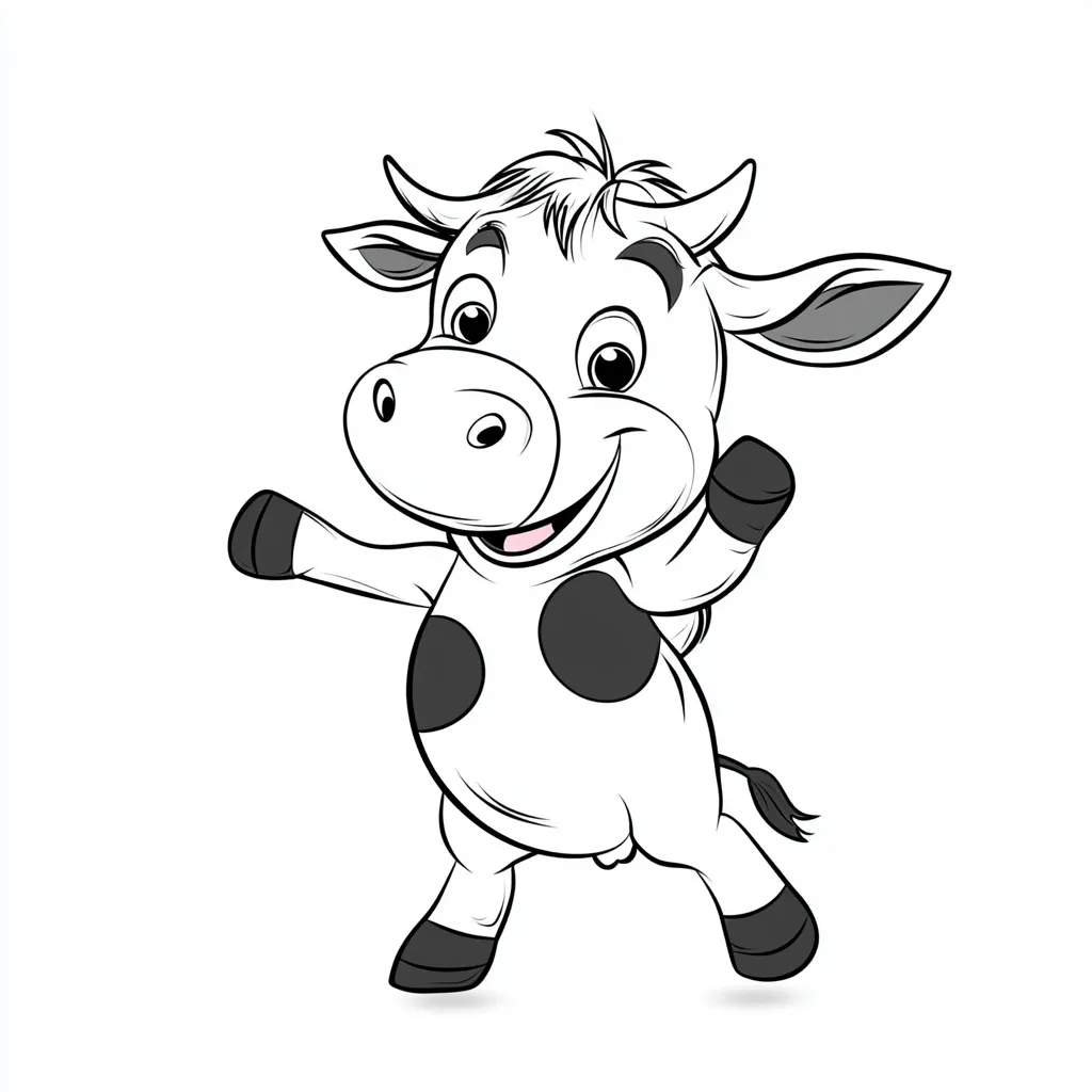 coloriage Vache à imprimer kawaii