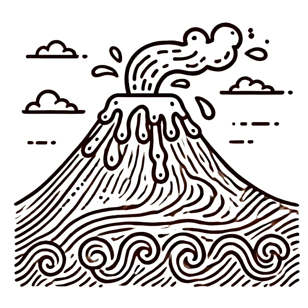 coloriage Volcan a colorier en ligne gratuitement