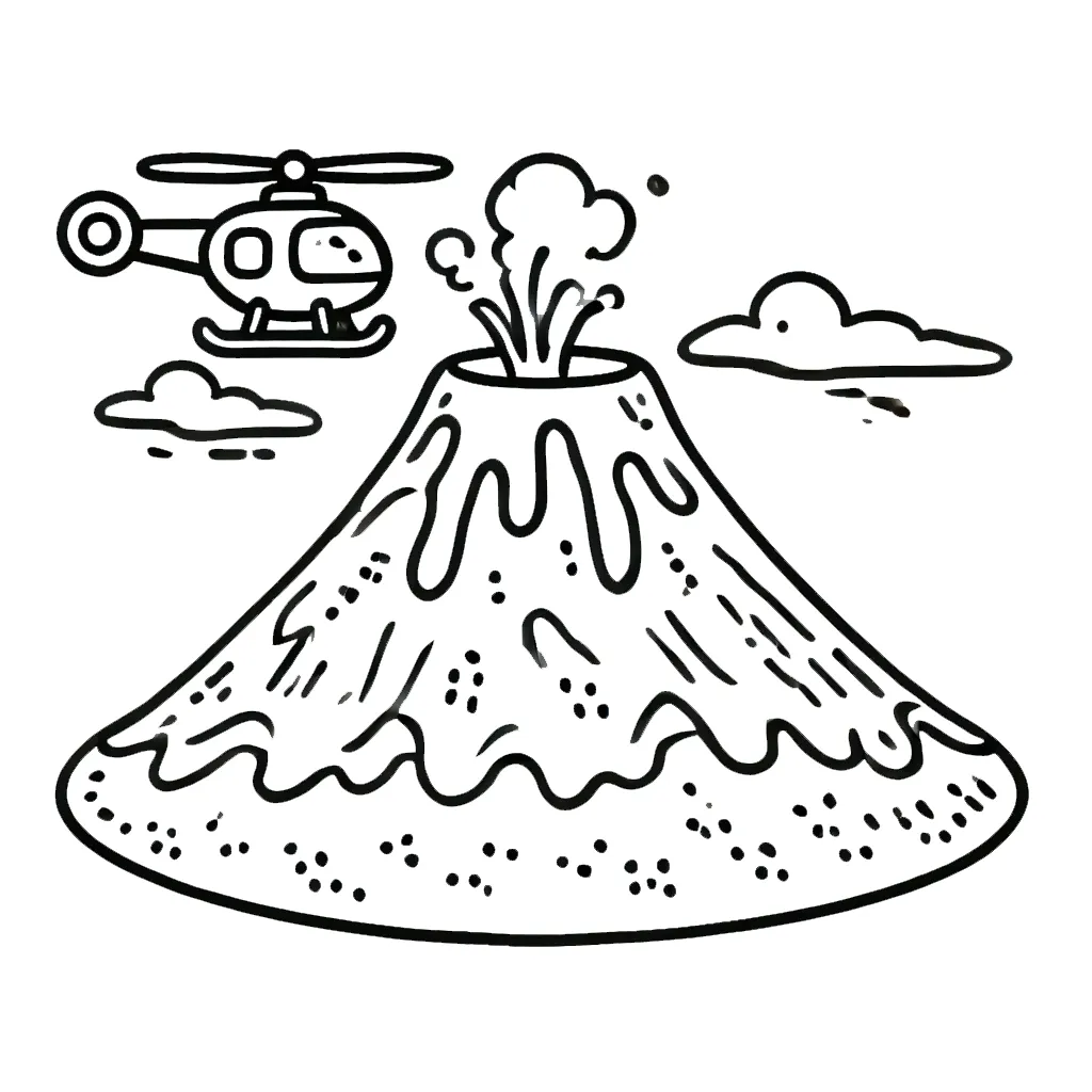 coloriage Volcan à imprimer pour enfant de 10 ans 1