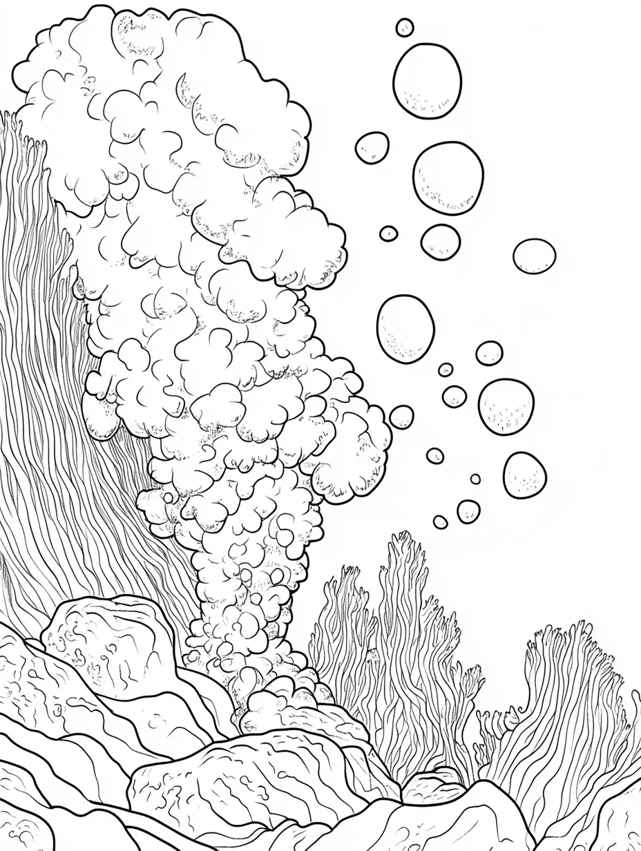 coloriage Volcan à imprimer pour enfant de 2 ans