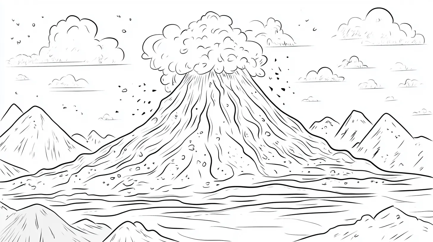 coloriage Volcan à imprimer pdf