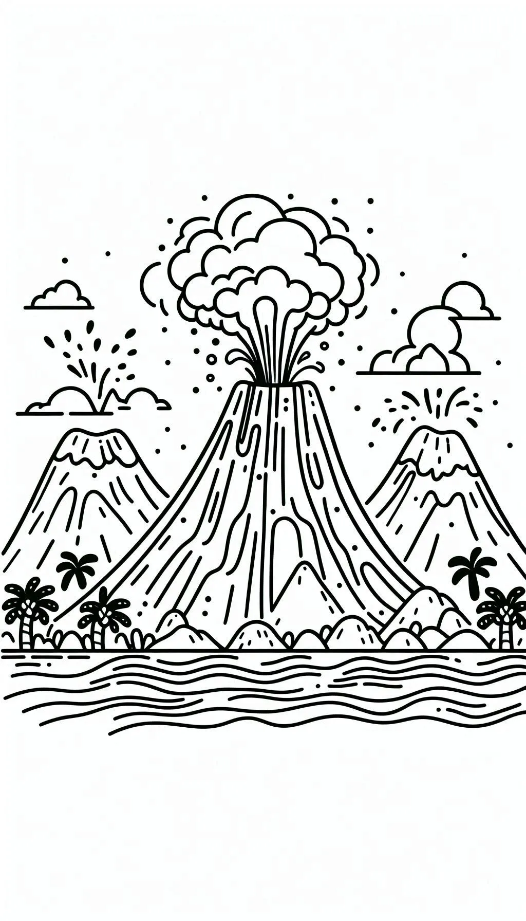 coloriage Volcan pour enfant de 8 ans