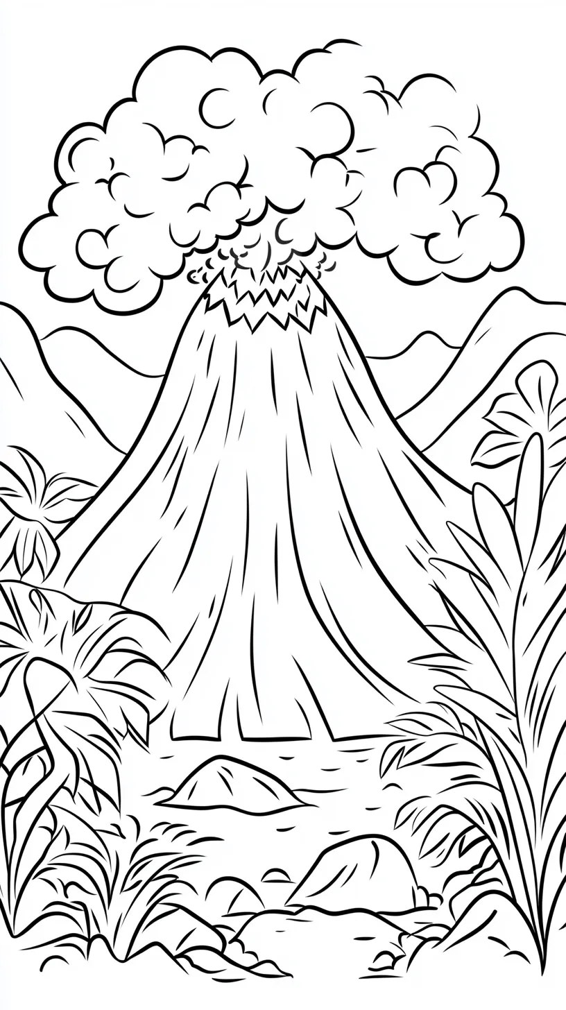 coloriage Volcan à imprimer