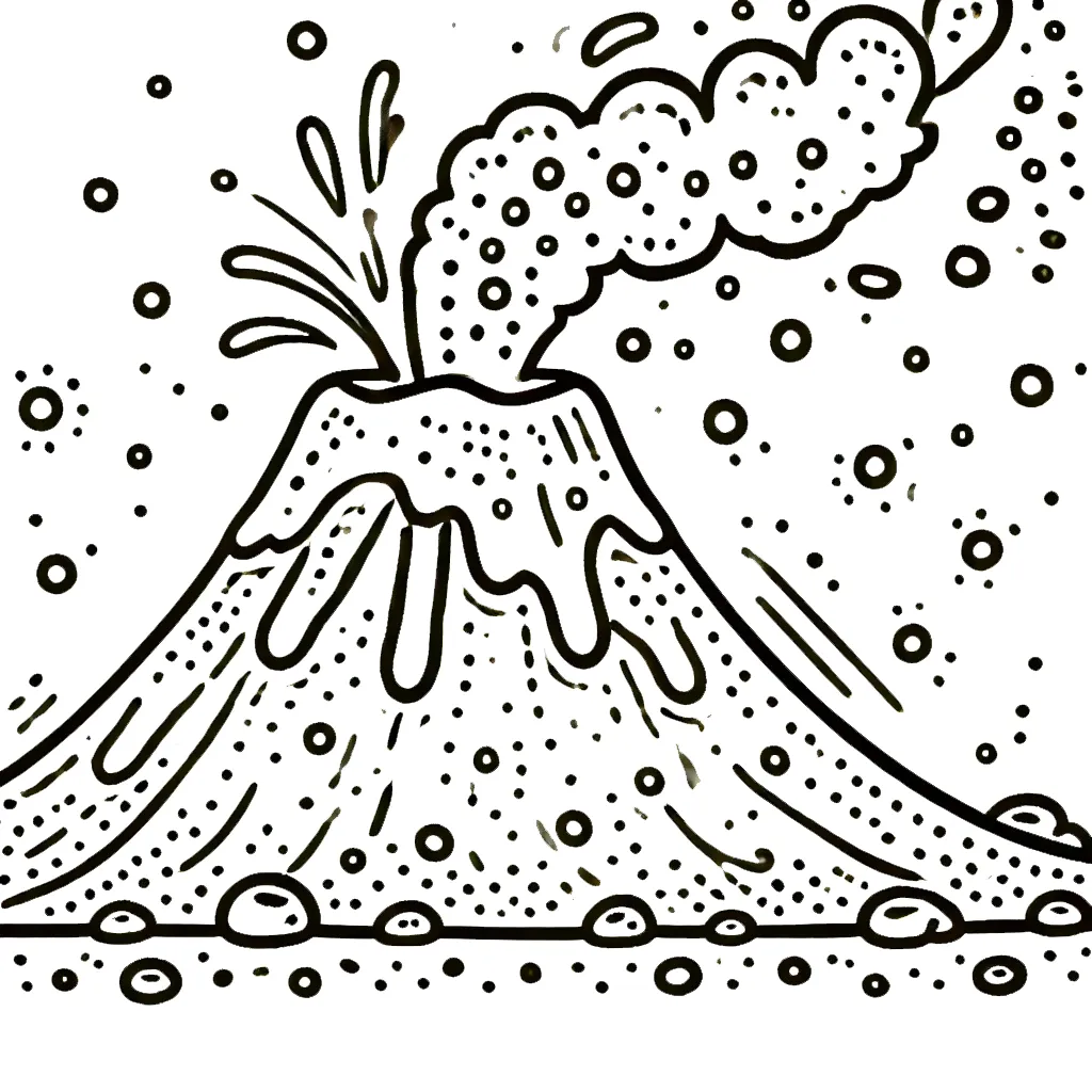 coloriage Volcan pour enfants à télécharger