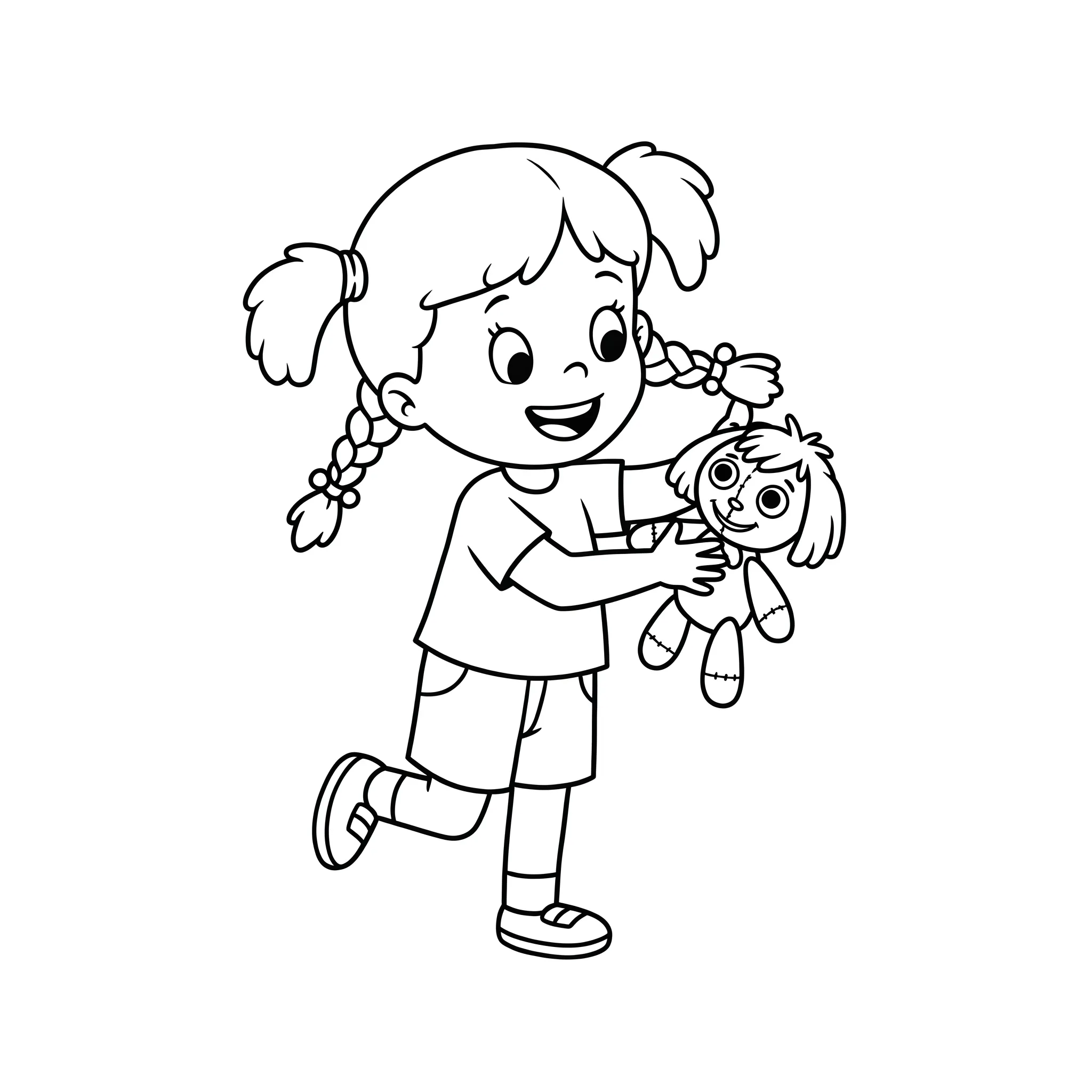 coloriage Wendy joue avec son jouet préféré à imprimer pour enfants
