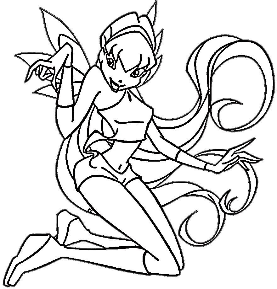 coloriage Winx à imprimer pour enfant de 4 ans