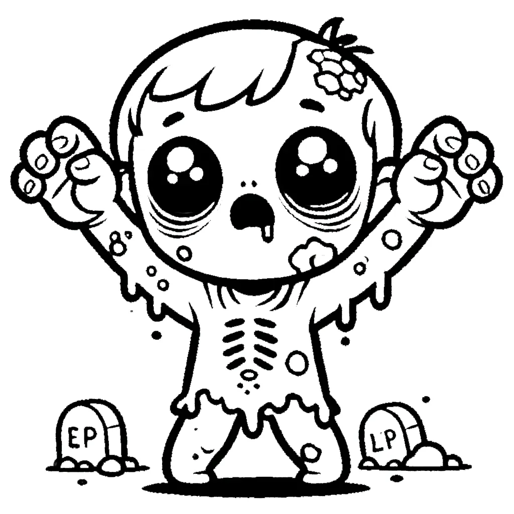 coloriage Zombie pour enfant à imprimer