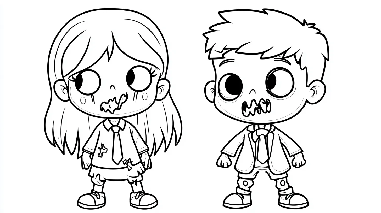 image pour coloriage Zombie enfant